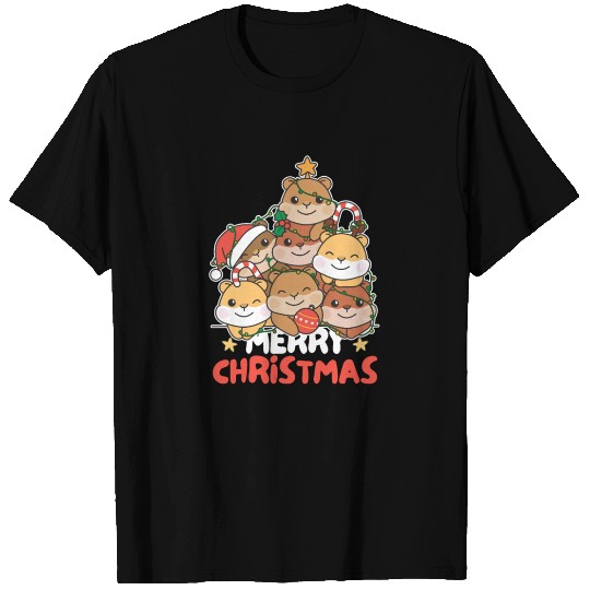 Hamster Christmas Tree Merry Christmas T Shirts