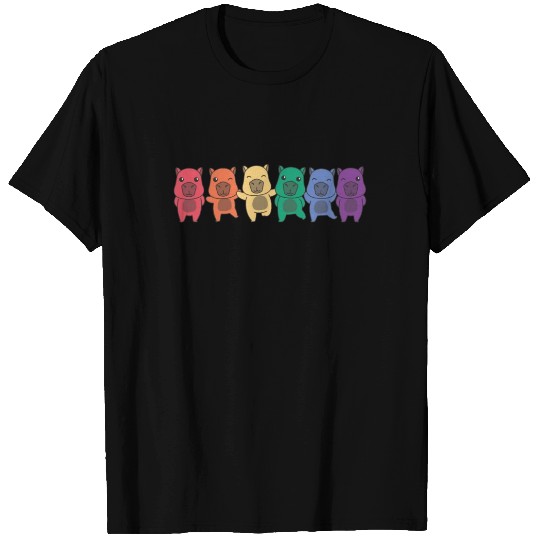 Rainbow Capybara Flag Pride Lgbtq Cute Animals T Shirts