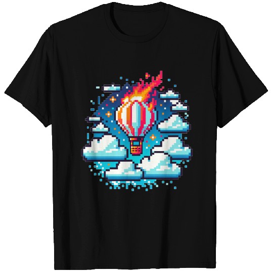 Pixel Skies Adventure: Hot Air Balloon Soar T Shirts