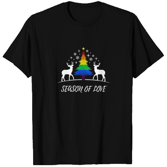 Gay Christmas Tree Gay Couple Season Of Love T Shirts