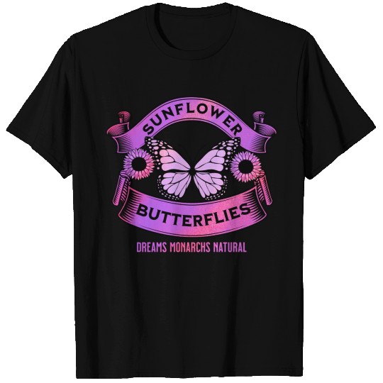 sunflower butterflies dreams monarchs natural T Shirts