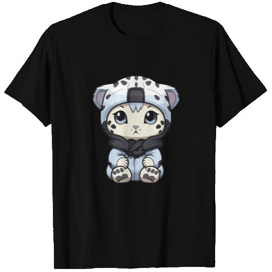 Snow leopard winter leopard comic T Shirts