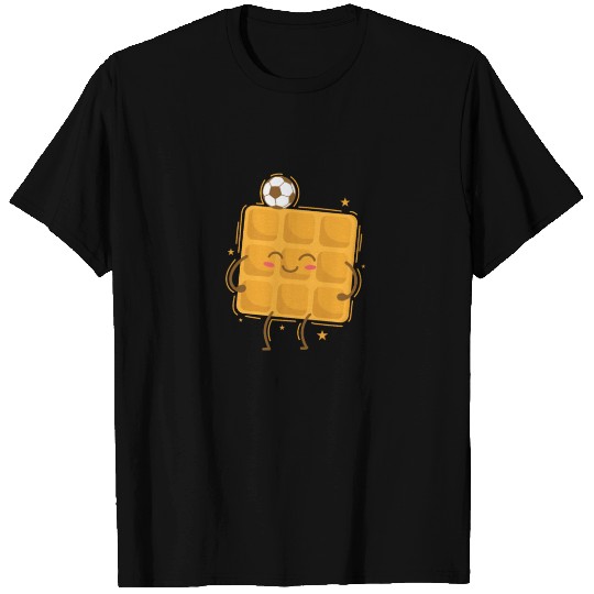 Waffle playing Soccer Pastry Pastry Snack T Shirts