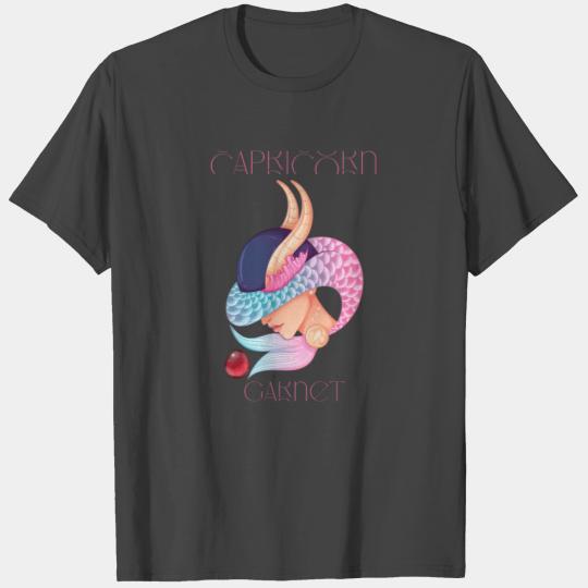 Capricorn Zodiac Sign Garnet Gemstone T Shirts