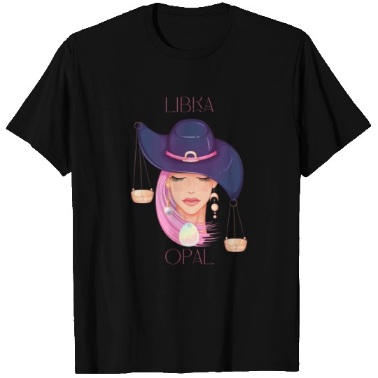 Libra Zodiac Sign Opal Gemstone T Shirts
