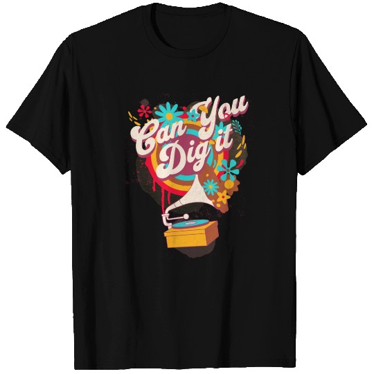 Funny Retro Gramaphone Music Lover T Shirts