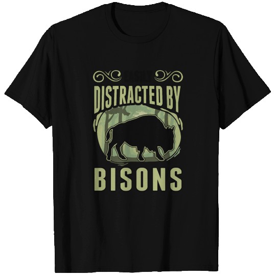 Easily Distracted By Bisons Water Buffalo T Shirts