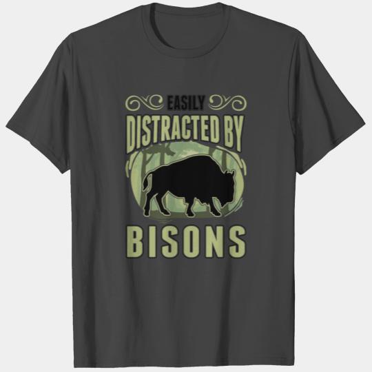 Easily Distracted By Bisons Water Buffalo T Shirts
