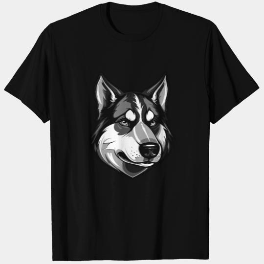 Husky dog head portrait animal T Shirts