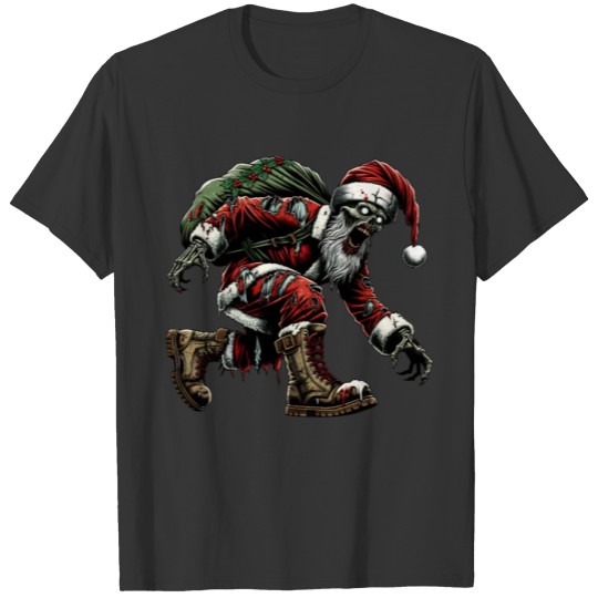 Santa Claus Zombie Horror Christmas T Shirts
