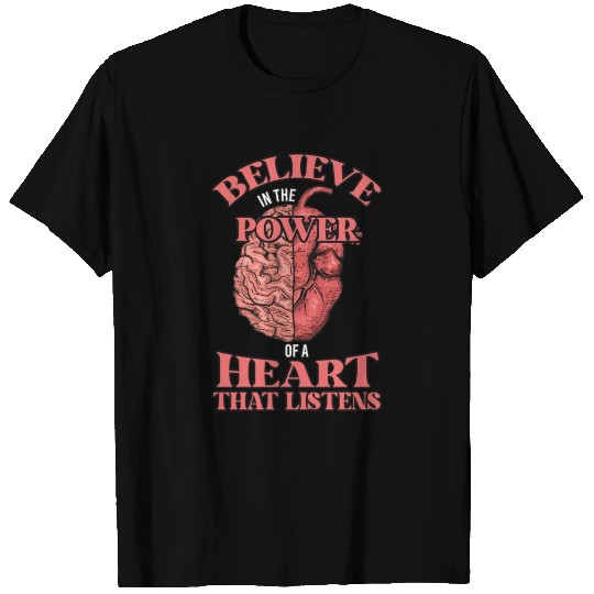 Inspirational Mental Health Quote Heart Brain for T Shirts