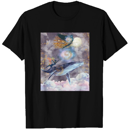 Whale's Celestial Journey T Shirts