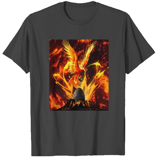 Mystical Phoenix Rising - Volcanic Awakening T Shirts