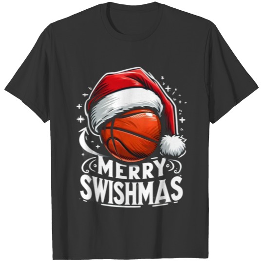 Merry Swishmas Ugly Christmas Basketball Christmas T Shirts