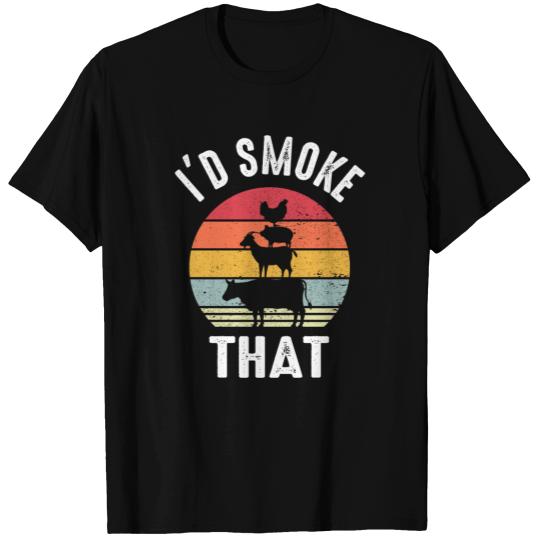 Funny Retro BBQ Party Smoker T Shirts