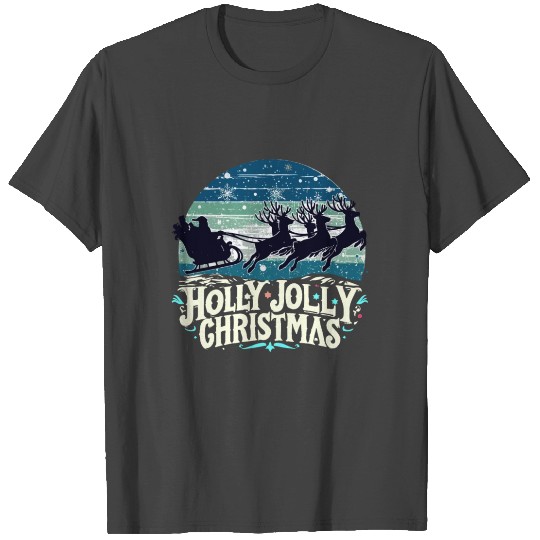 Vintage Holly Jolly Christmas Santa T Shirts