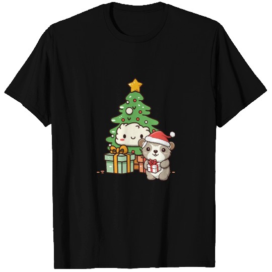 Cute Sloth with Christmas Tree T Shirts