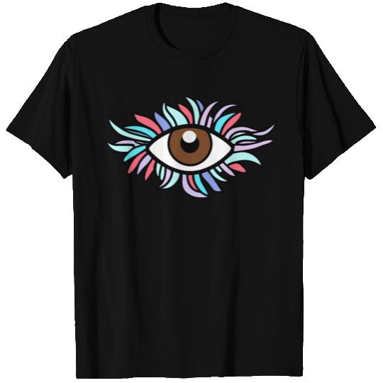 Stylized Brown Eye Doodle T Shirts
