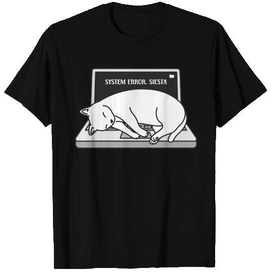 System Error. Siesta - Sleeping Cat Programmer T Shirts