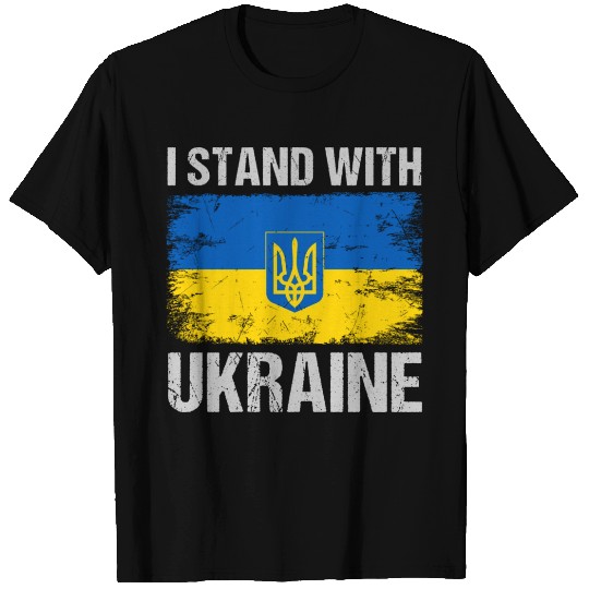 I Stand With Ukraine Ukrainian Flag T Shirts