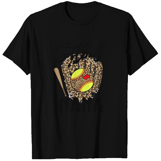 Softball Nana Leopard Game Day Softball Lover T Shirts