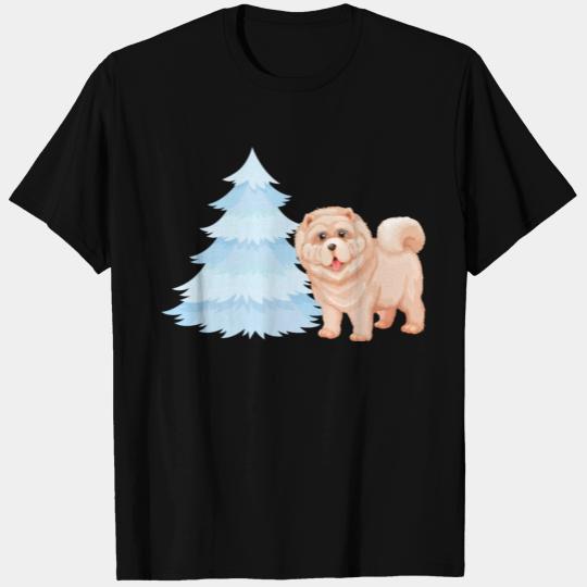 Christmas tree and brown cute dog T Shirts