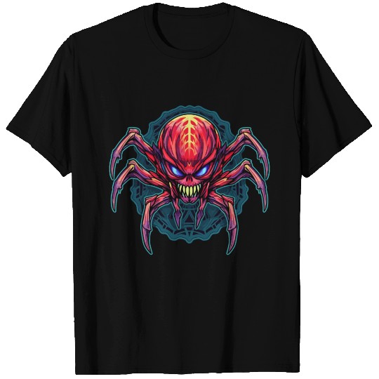 Colorful Abstract Spider Design Arachnids T Shirts