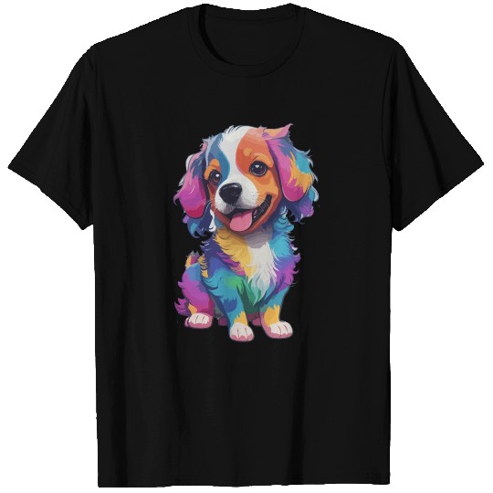 Colorful Cute Dog for Dog Lovers T Shirts