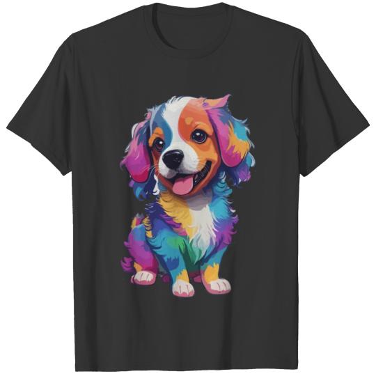 Colorful Cute Dog for Dog Lovers T Shirts