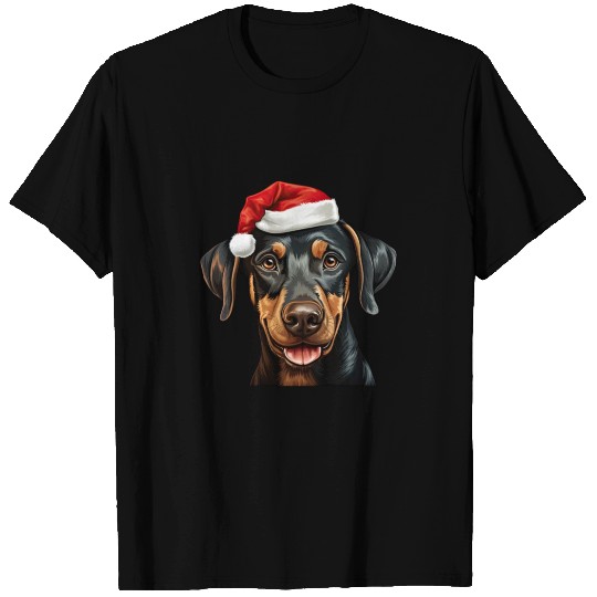Doberman Pinscher Christmas Dog T Shirts