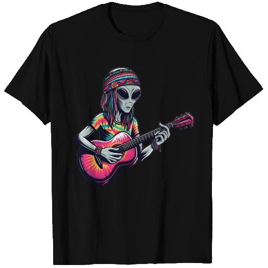 Hippie alien with guitar T Shirts