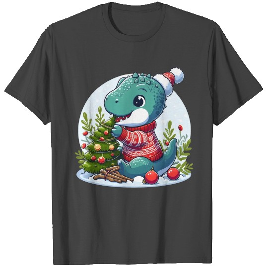 Dinosaurs in the Christmas spirit T Shirts