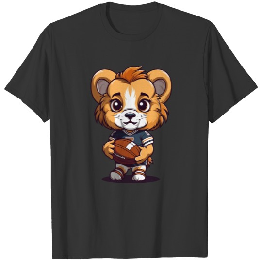 Cute Lion American Football Animal Mascot T Shirts