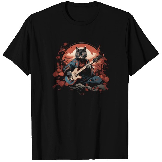 Japanese Samurai Cat Japan Aesthetic Cat Lover T Shirts