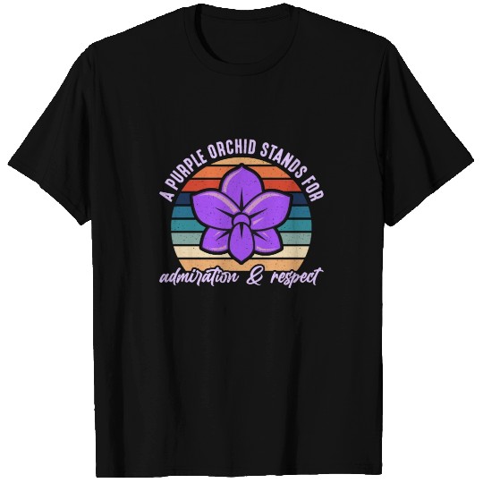 Orchids A Purple Orchid Stands Retro Horticulture T Shirts