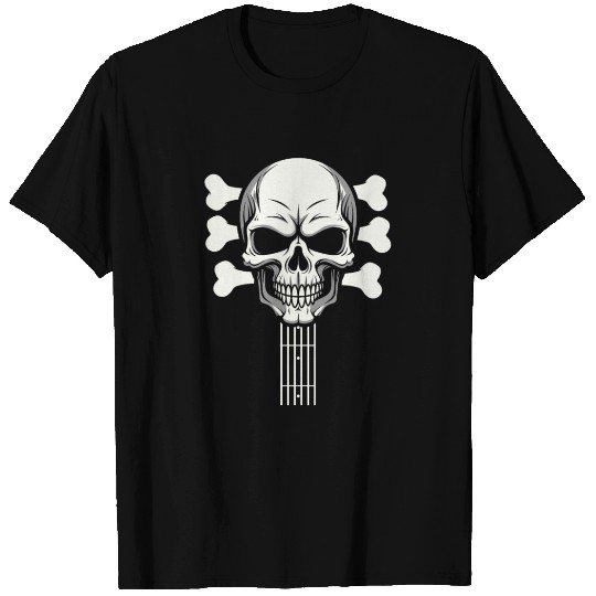 Electric Guitar Skull Guitar Head T Shirts