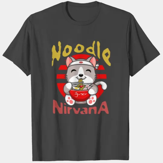 NOODLE NIRVANA, cat eat ramen, Pet lovers T Shirts