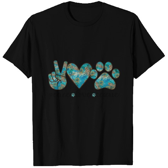 Peace Love Rescue Dog T Shirts