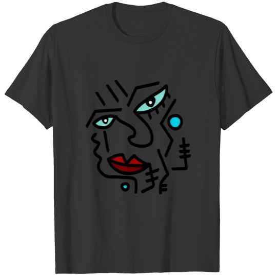 Funky Abstract Style Art Face T Shirts
