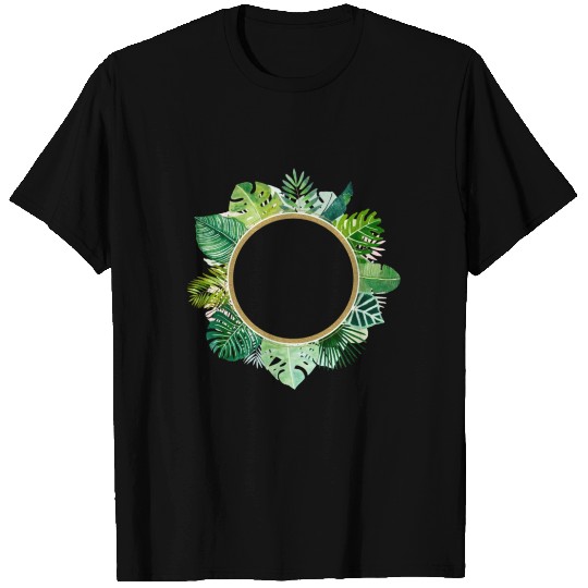 White over black green abstract line art flower T Shirts