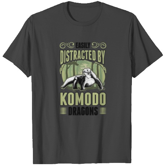 Easily Distracted By Komodo Dragons Monitor Lizard T Shirts