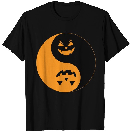 Halloween Jack O Lantern Yin Yang T Shirts