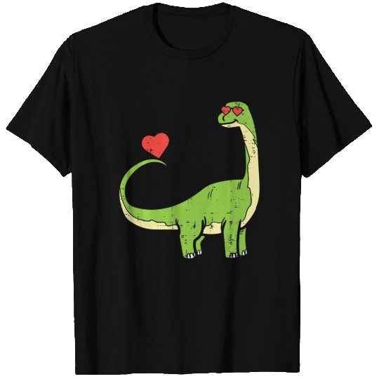 Heart Dinosaur Brachiosaurus Cute Valentines Day T Shirts