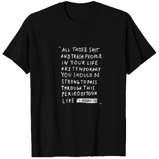 Depressed Black and White Text T Shirts