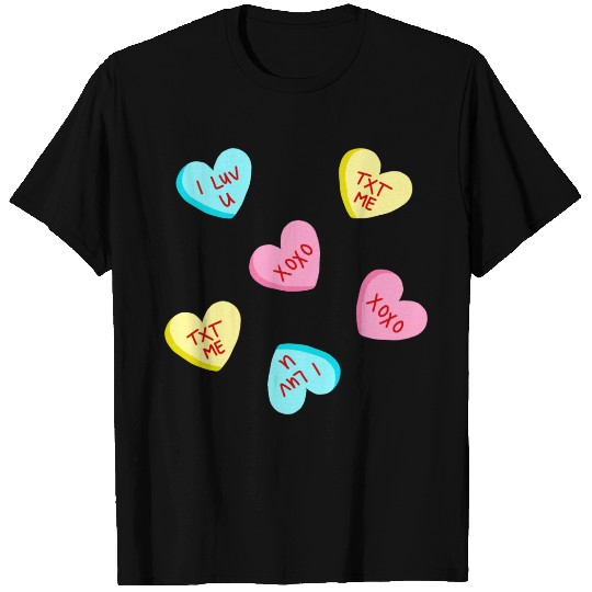 Sweet Candy Hearts Valentines Day T Shirts