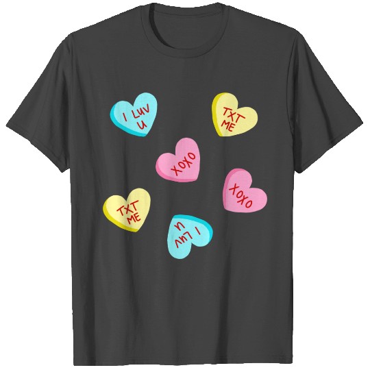 Sweet Candy Hearts Valentines Day T Shirts