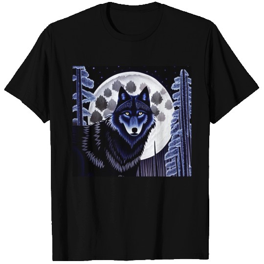 A Wolf in the Moonlight T Shirts