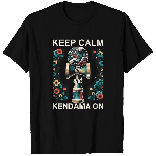 Japanese Kendama Floral Great Wave T Shirts