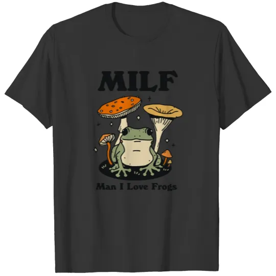 Retro MILF Man I Love Frogs Funny Frog Lover T Shirts