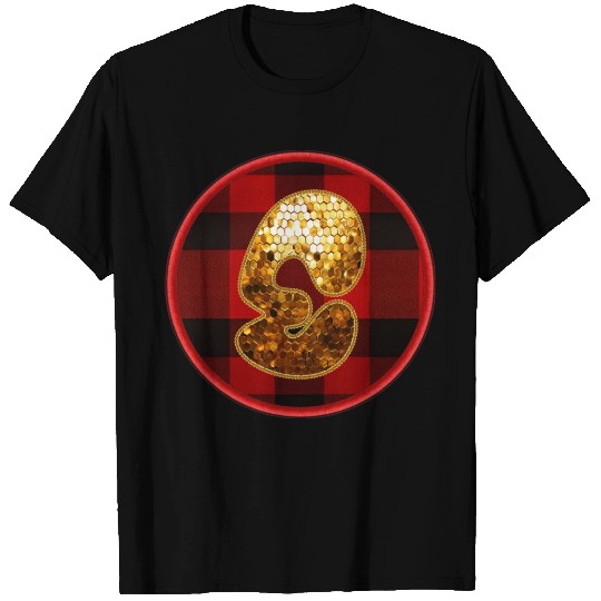 Stitch Embroidered Charm on Round Ornaments T Shirts